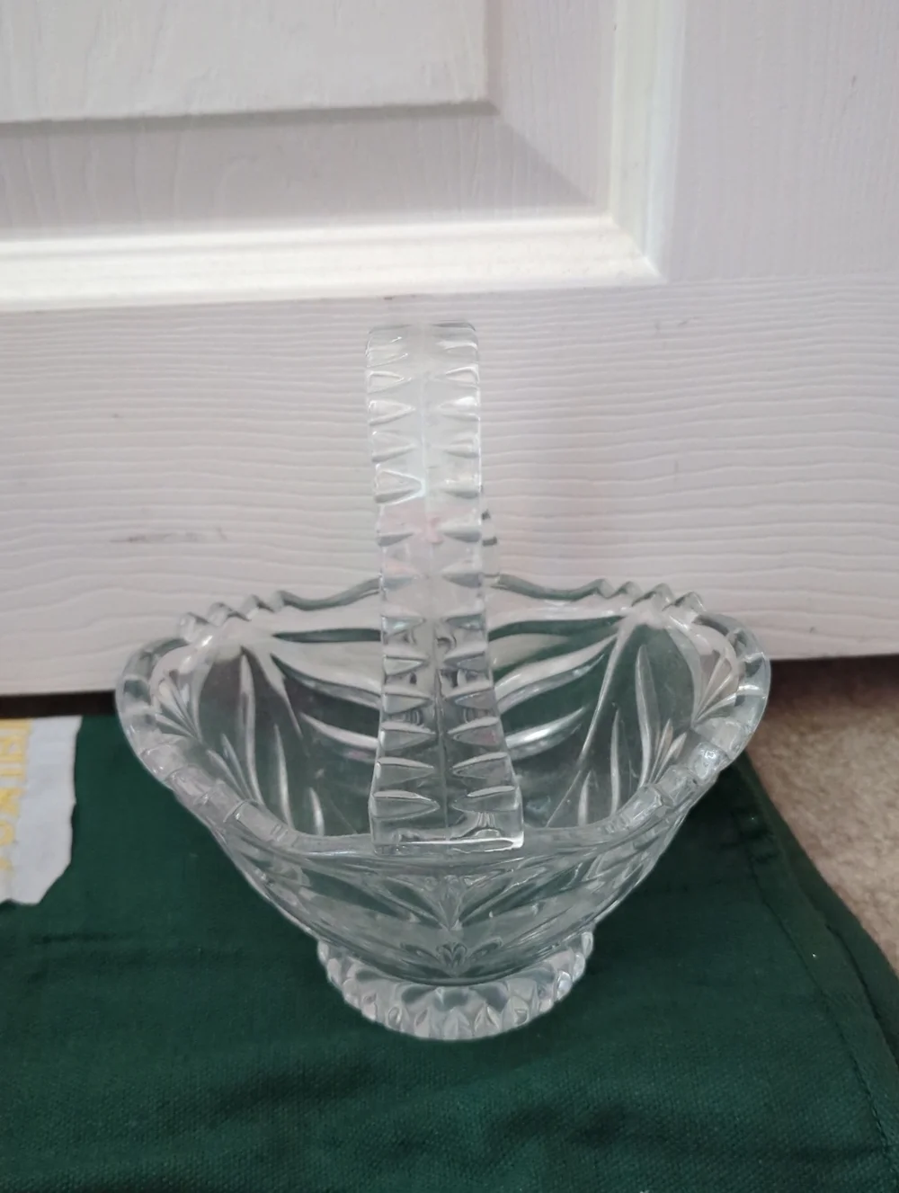VTG 1980 Princess House Decorative 24% Lead Crystal Basket Germany Approx 7